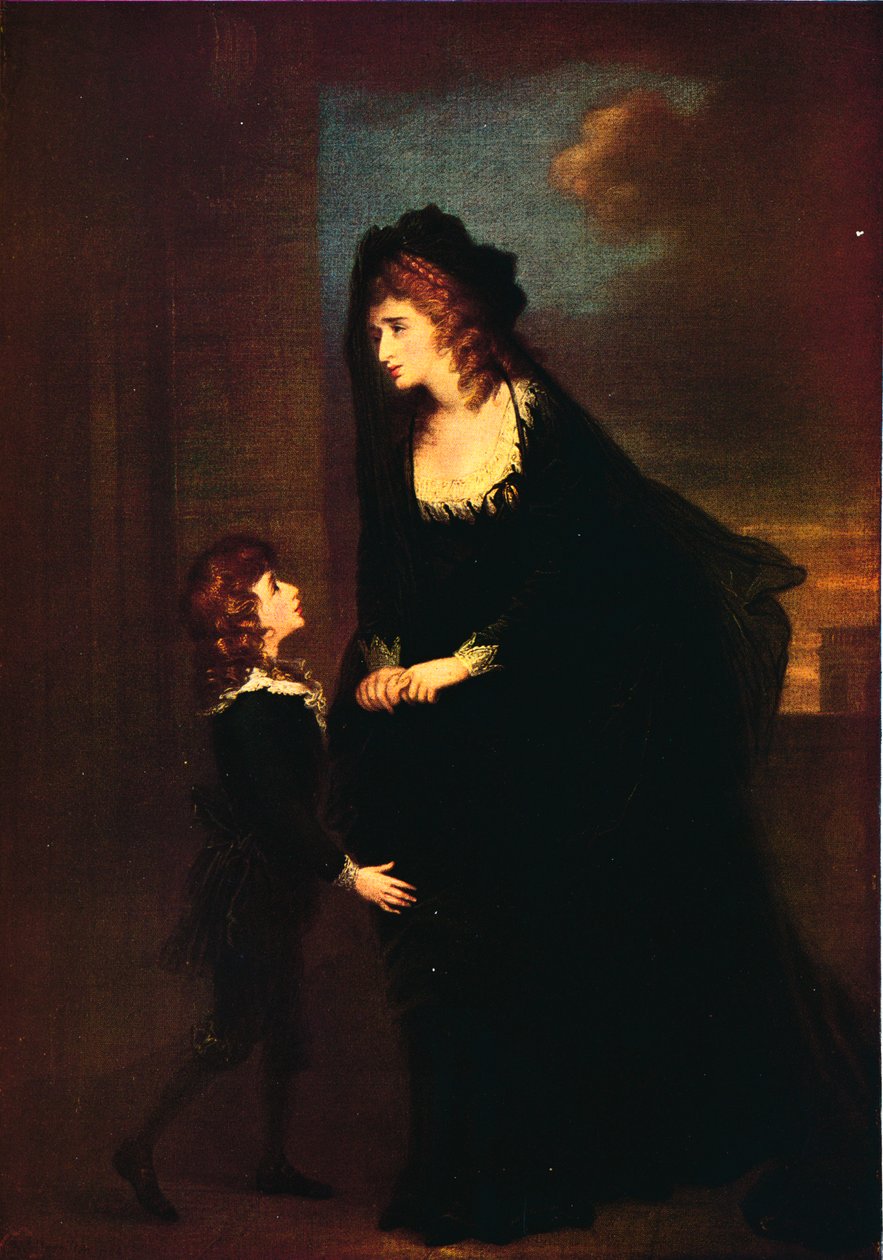 Rouva Siddons ja hänen poikansa Isabellan tragediassa, 1784 tekijältä William Hamilton