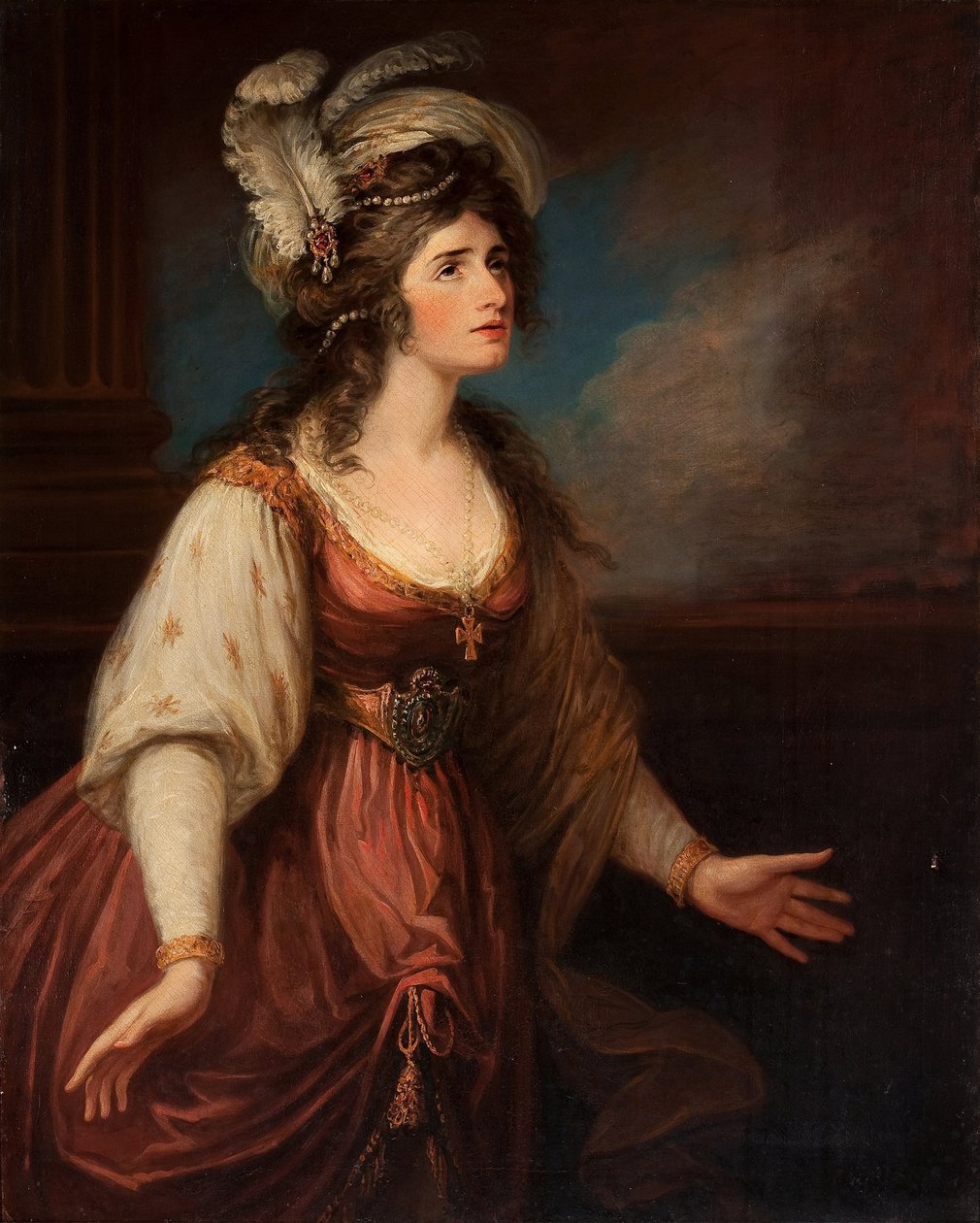Sarah Siddonsin (1755-1831) ja Zaran muotokuva, kirjoittanut Hamilton, William (1751-1801). Öljy kankaalle, n. 1784. Mitat : 127x101,6 cm. Yksityinen kokoelma tekijältä William Hamilton