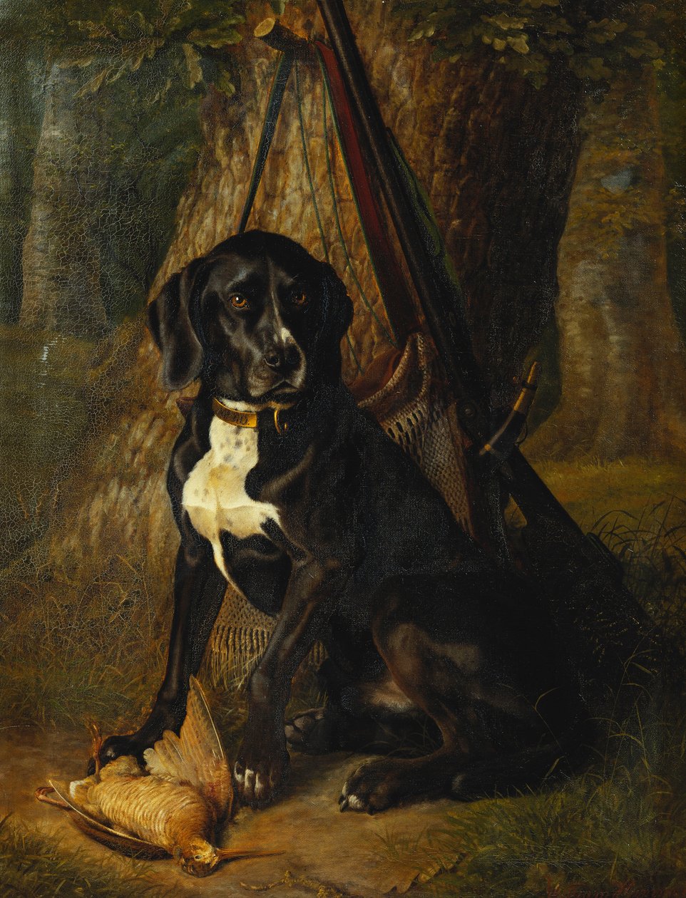 Gun Dog with the Woodcock, 1842 tekijältä William Hammer