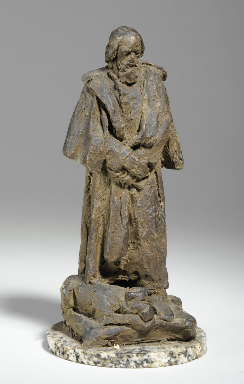 Maquette Alfredille, Lord Tennyson istuu Trinity Collegessa, Cambridgessa, n. 1909 (kipsi) tekijältä William Hamo Thornycroft