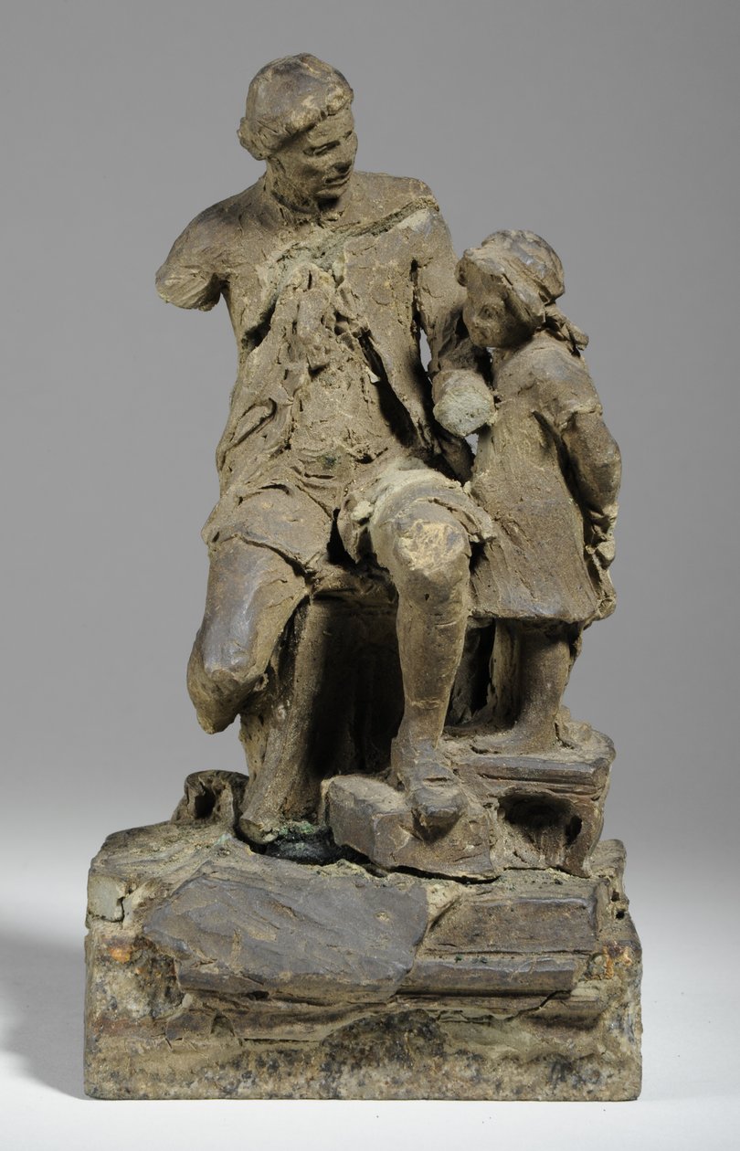 Maquette Joshua Reynoldsille lapsen kanssa (muovailuvaha) tekijältä William Hamo Thornycroft
