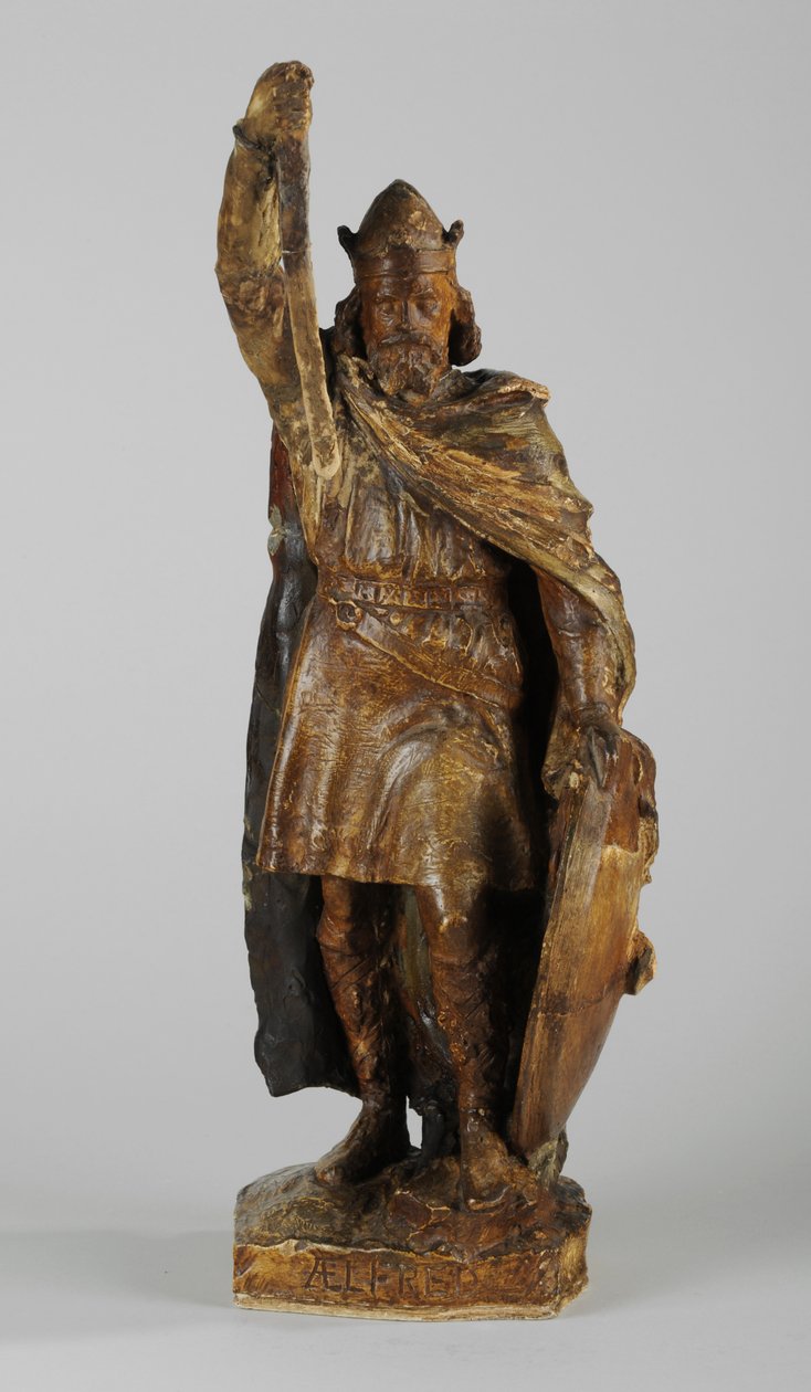 Maquette Alfred Suuren patsaalle, n. 1901 (maalattu kipsi) (katso myös 876154-6) tekijältä William Hamo Thornycroft