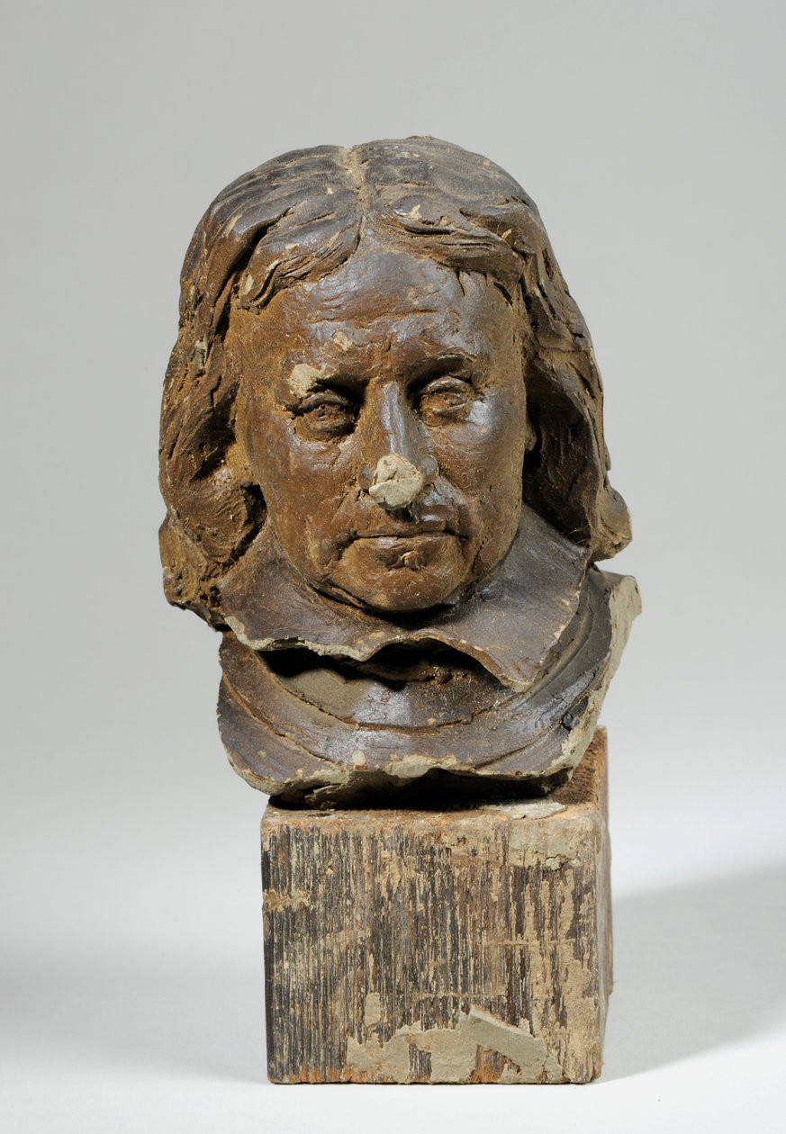 Oliver Cromwellin muotokuva (vaha ja puu) (katso myös 440364) tekijältä William Hamo Thornycroft