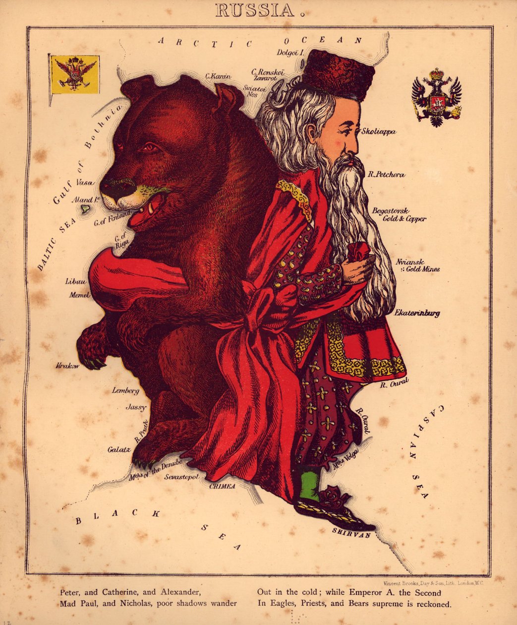 Maantieteellistä hupia - humoristisia hahmotelmia eri maista, johdannon ja kuvaavien repliikkien kera LOC 84675540-17 tekijältä William Harvey
