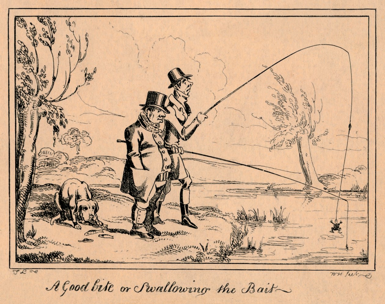 Hyvä purema tai syötin nieleminen, 1835. tekijältä William Heath