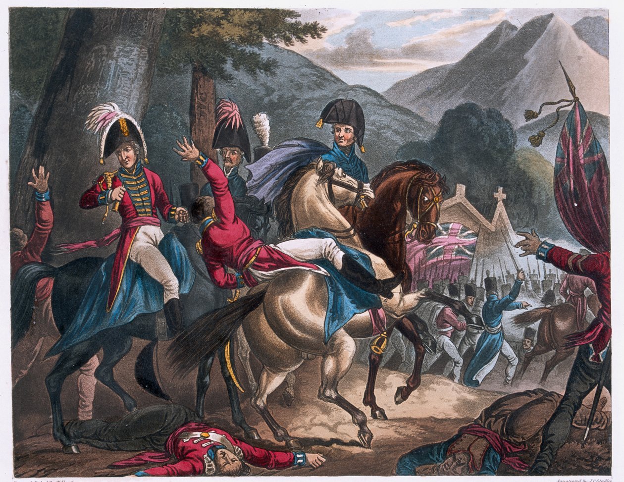 Taistelu lähellä Soraurenin kylää, 1813 tekijältä William Heath