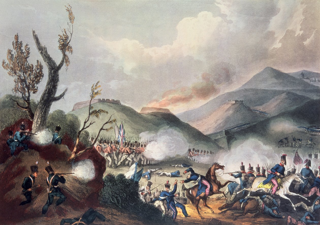 Busacon taistelu, 27. syyskuuta 1810, kaiverrus Thomas Sutherland (s. 1785) tekijältä William Heath
