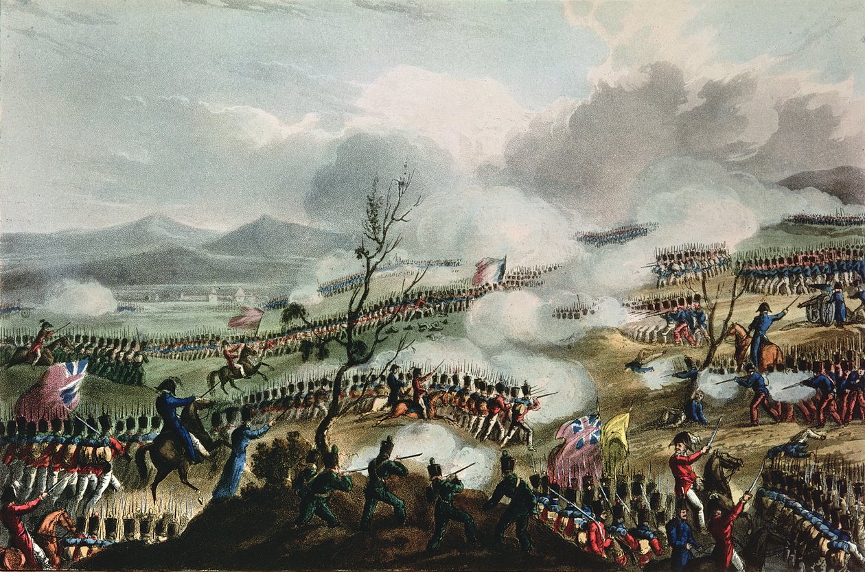 Nivellen taistelu, 10. marraskuuta 1813, kaiverrus Thomas Sutherland, 1813 tekijältä William Heath