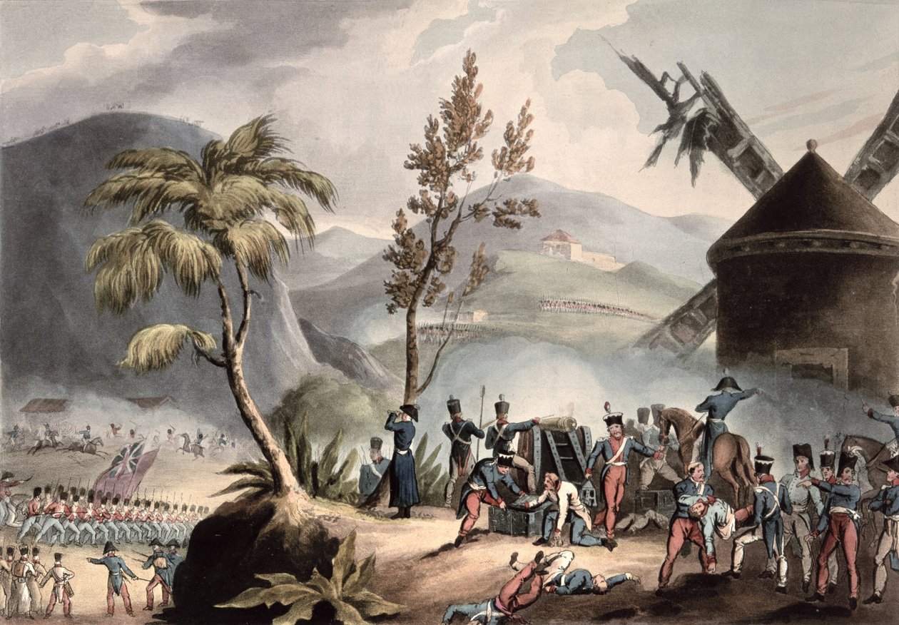Roleian taistelu, 17. elokuuta 1808, kaiverrus Thomas Sutherland (b.c.1785) (akvatinta) tekijältä William Heath