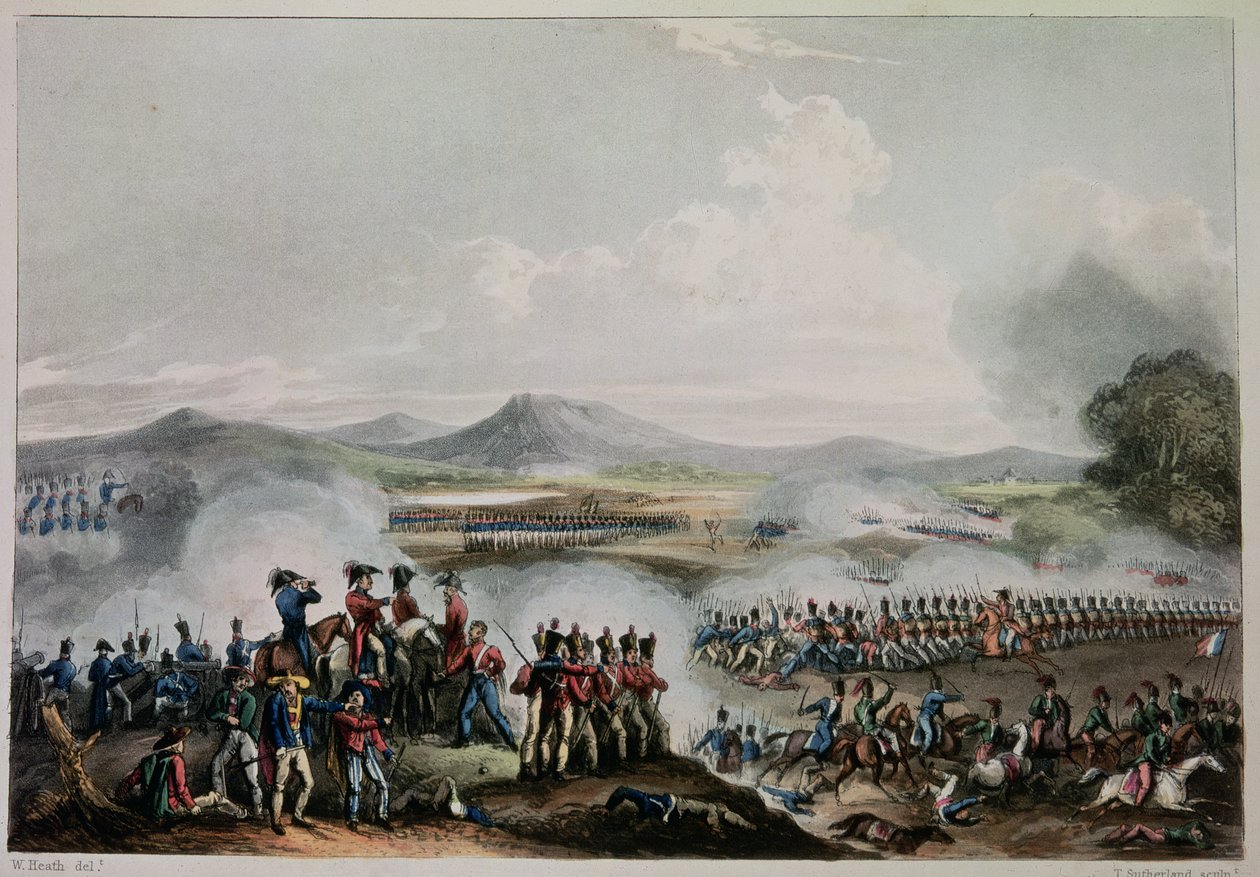 Talaveran taistelu, 28. heinäkuuta 1809, kaiverrus Thomas Sutherland (b.c.1785) tekijältä William Heath