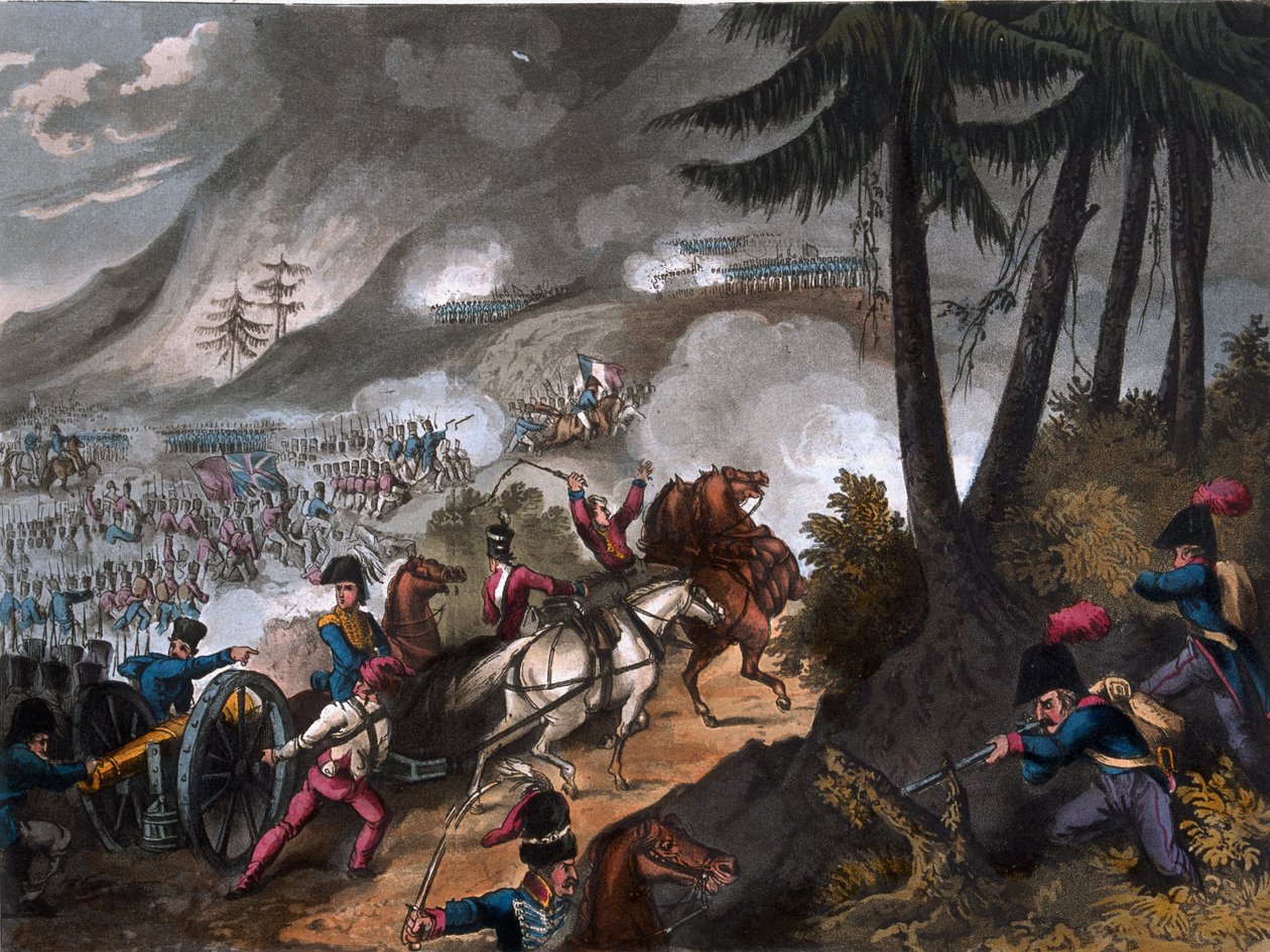 Pyreneiden taistelu vuonna 1813, kaiverrettu J.C. Stadlerin toimesta, julkaissut Thomas Tegg, 1818. tekijältä William Heath