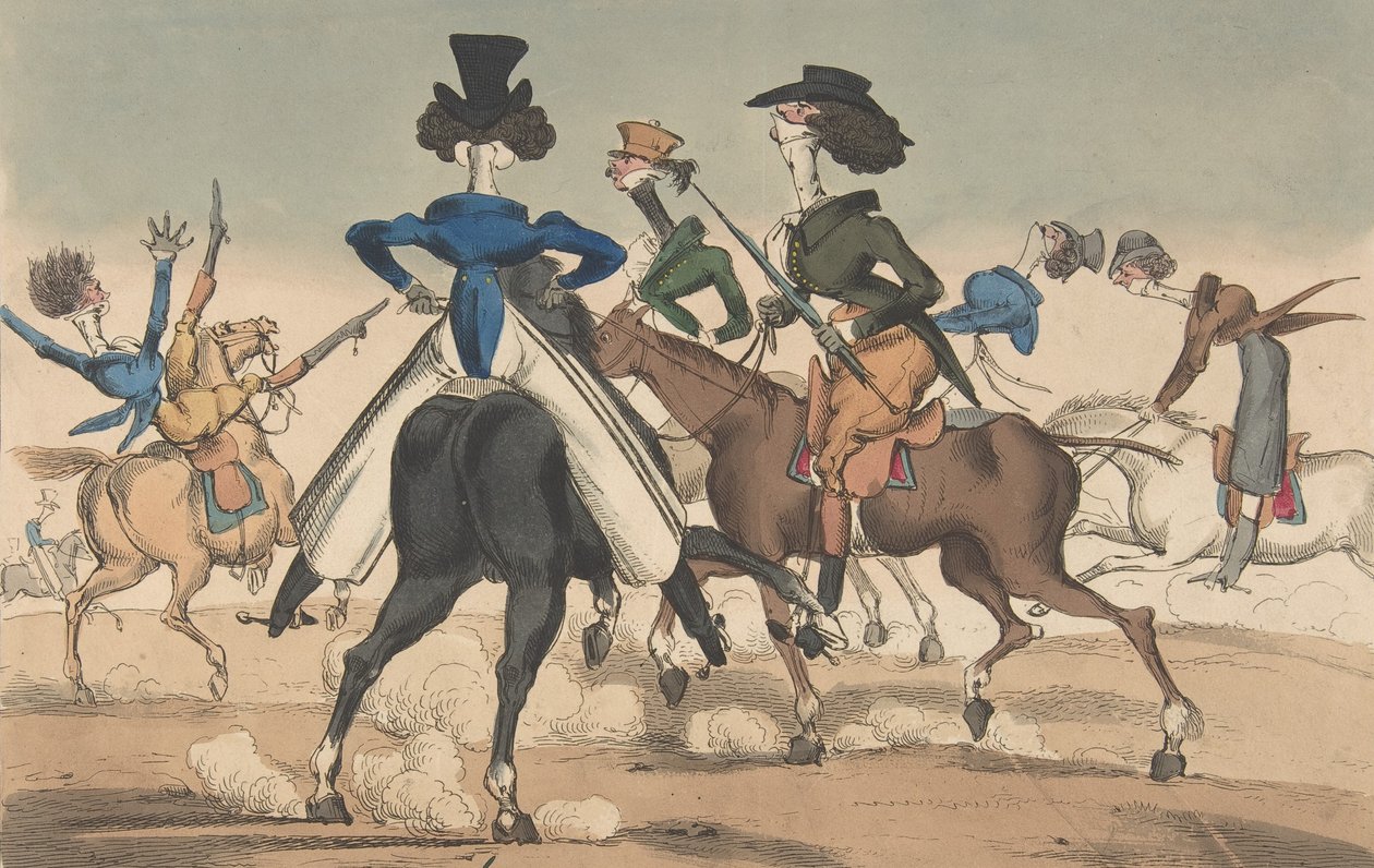 Dandies in Rotten Row, 21. tammikuuta 1819. tekijältä William Heath