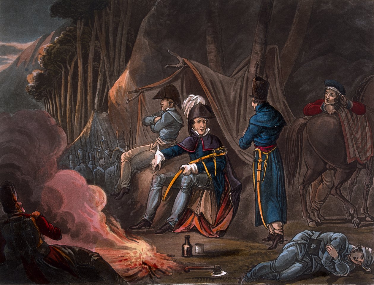 Pysähtyminen Pyreneillä heinäkuussa 1813, kaiverrus J.C. Stadler, julkaisija Thomas Tegg, 1818 tekijältä William Heath