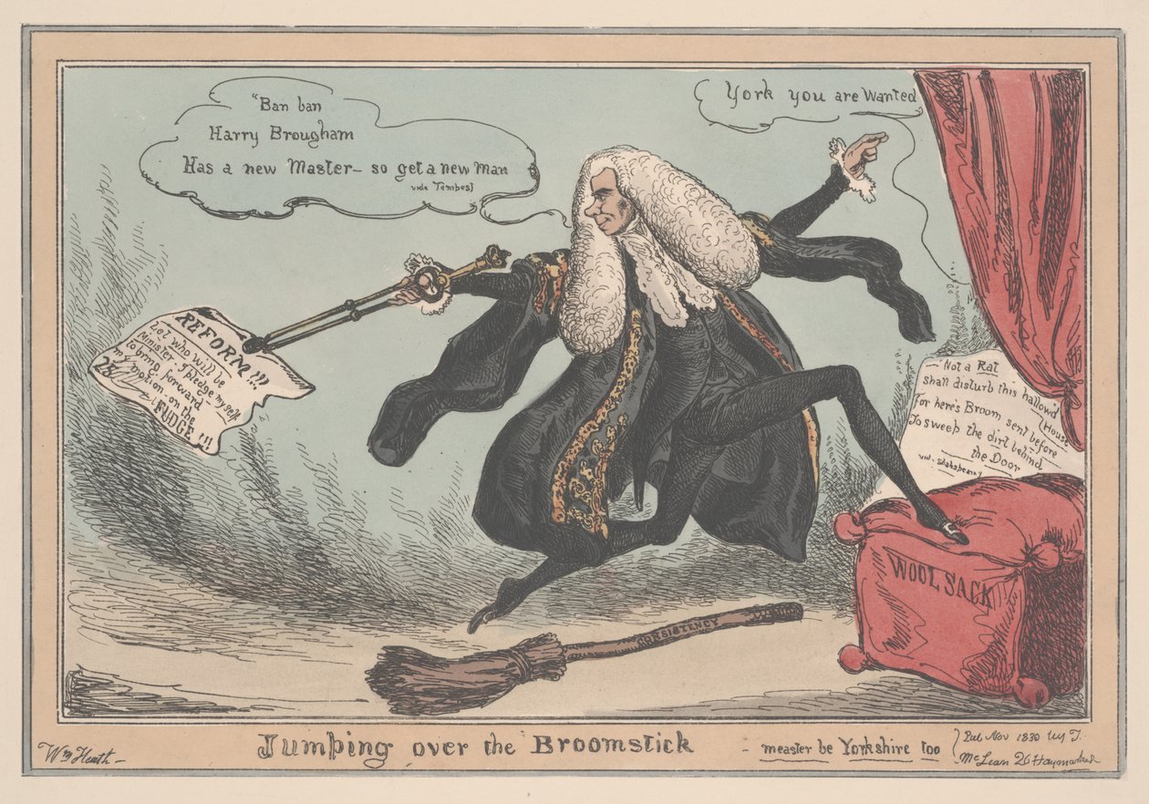 Jumping over the Broomstick - Measter be Yorkshire, 1830 tekijältä William Heath