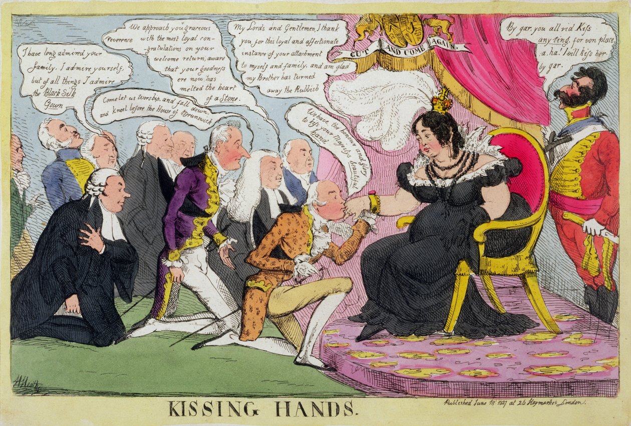Kissing Hands, julkaistu 1827 tekijältä William Heath