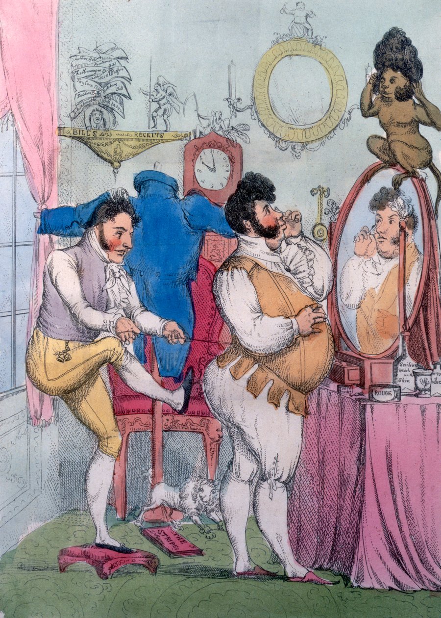 Regency a la Mode, 1812 (värillinen etsaus) tekijältä William Heath