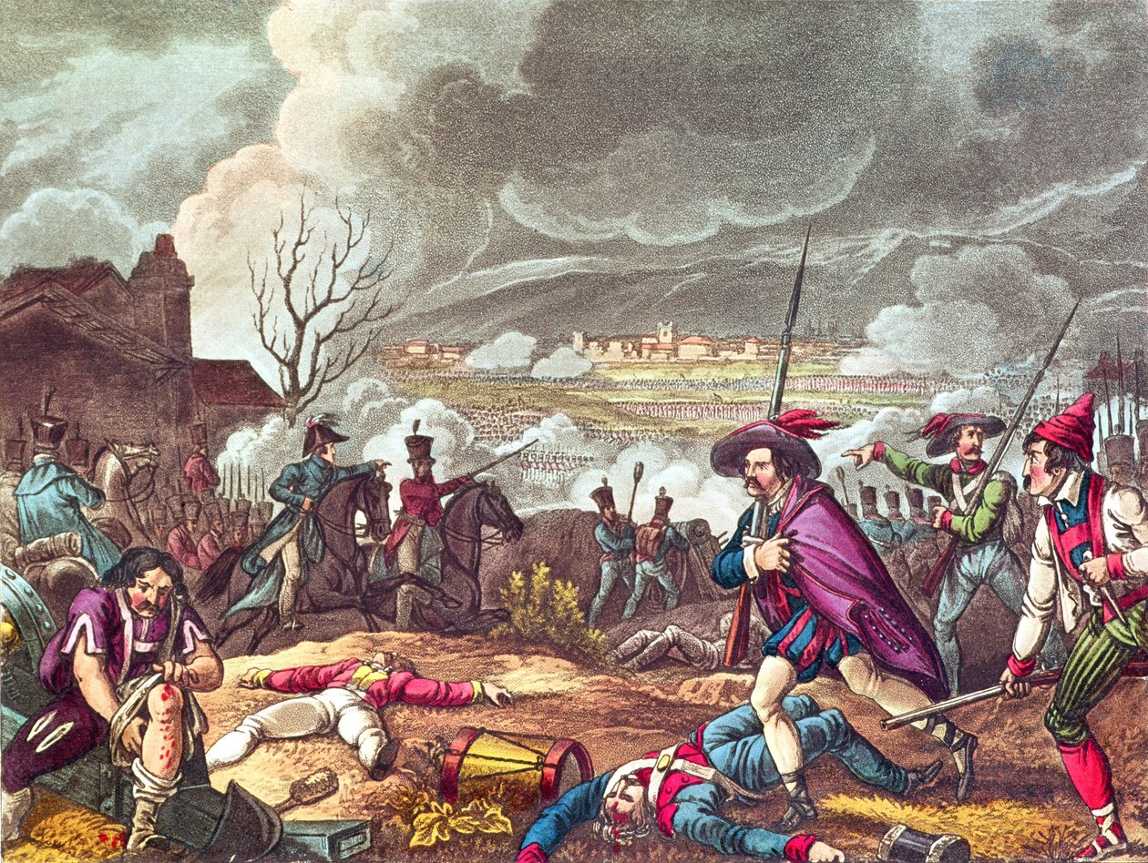 Toulousen taistelu, 10. huhtikuuta 1814, kaiverrus J.C.Stadler (fl. 1780-1812) (akvatinta) tekijältä William Heath