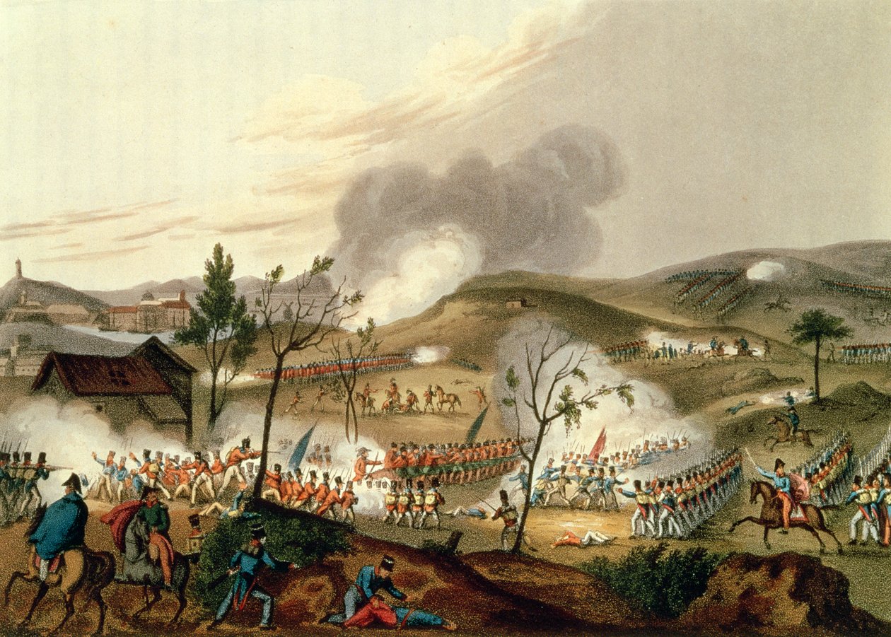 Waterloon taistelu, 18. kesäkuuta 1815 (akvatinta) tekijältä William Heath