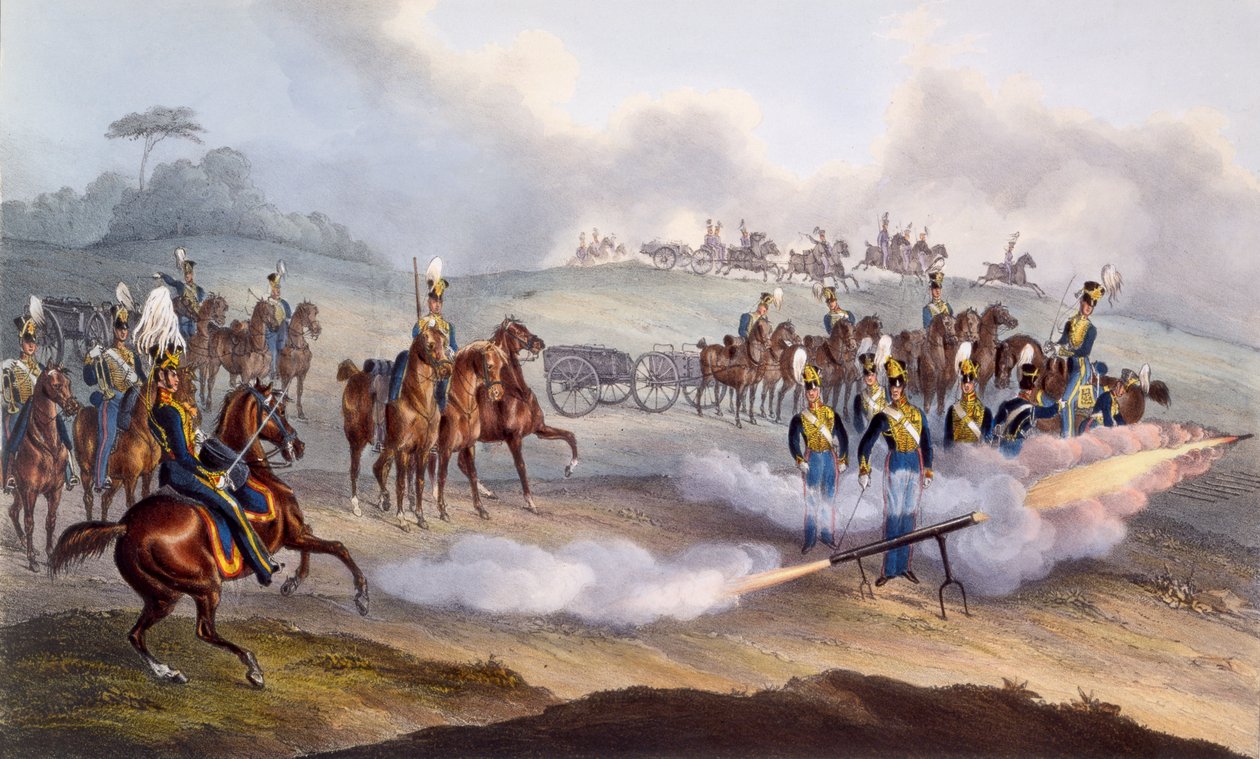 Britannian kuninkaallinen hevostykistö - rakettijoukko, 1835 tekijältä William Heath