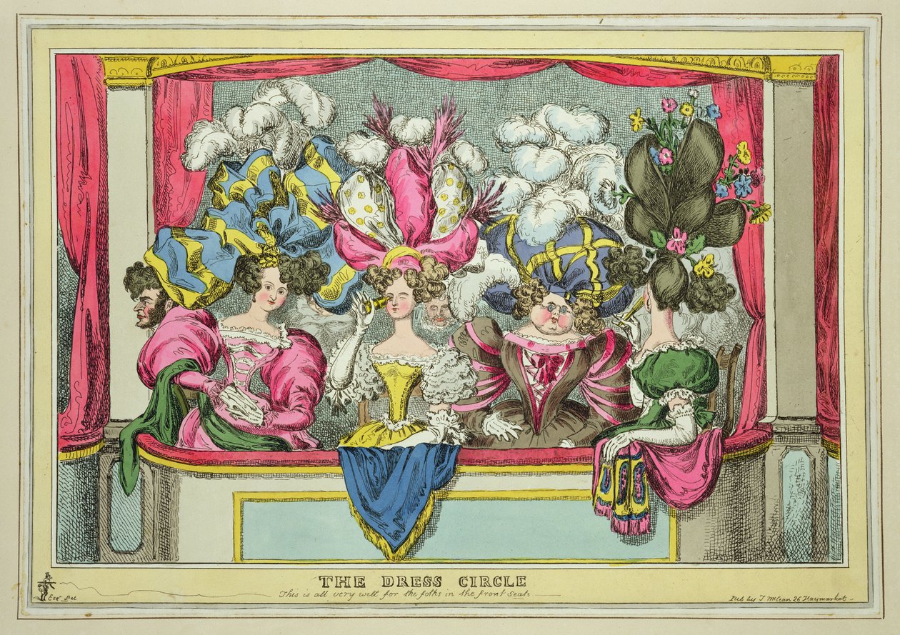 The Dress Circle, julkaisija Thomas McLean, Lontoo (värillinen etsaus) tekijältä William Heath