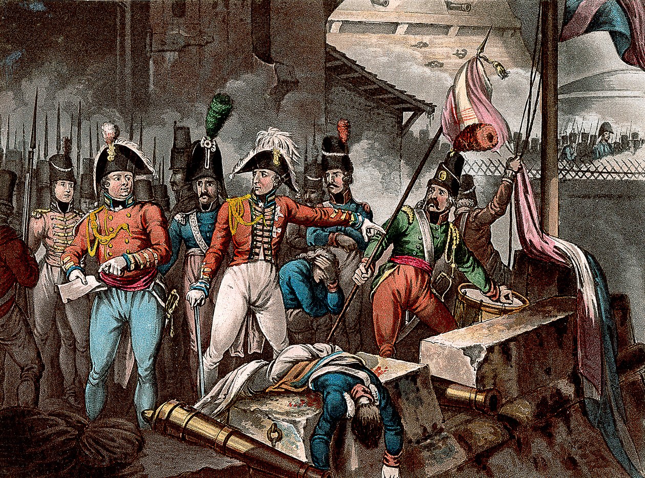 Wellingtonin herttua Ciudad Rodrigon vallassa, Espanja, niemimaan sota, 1812 c1818. tekijältä William Heath