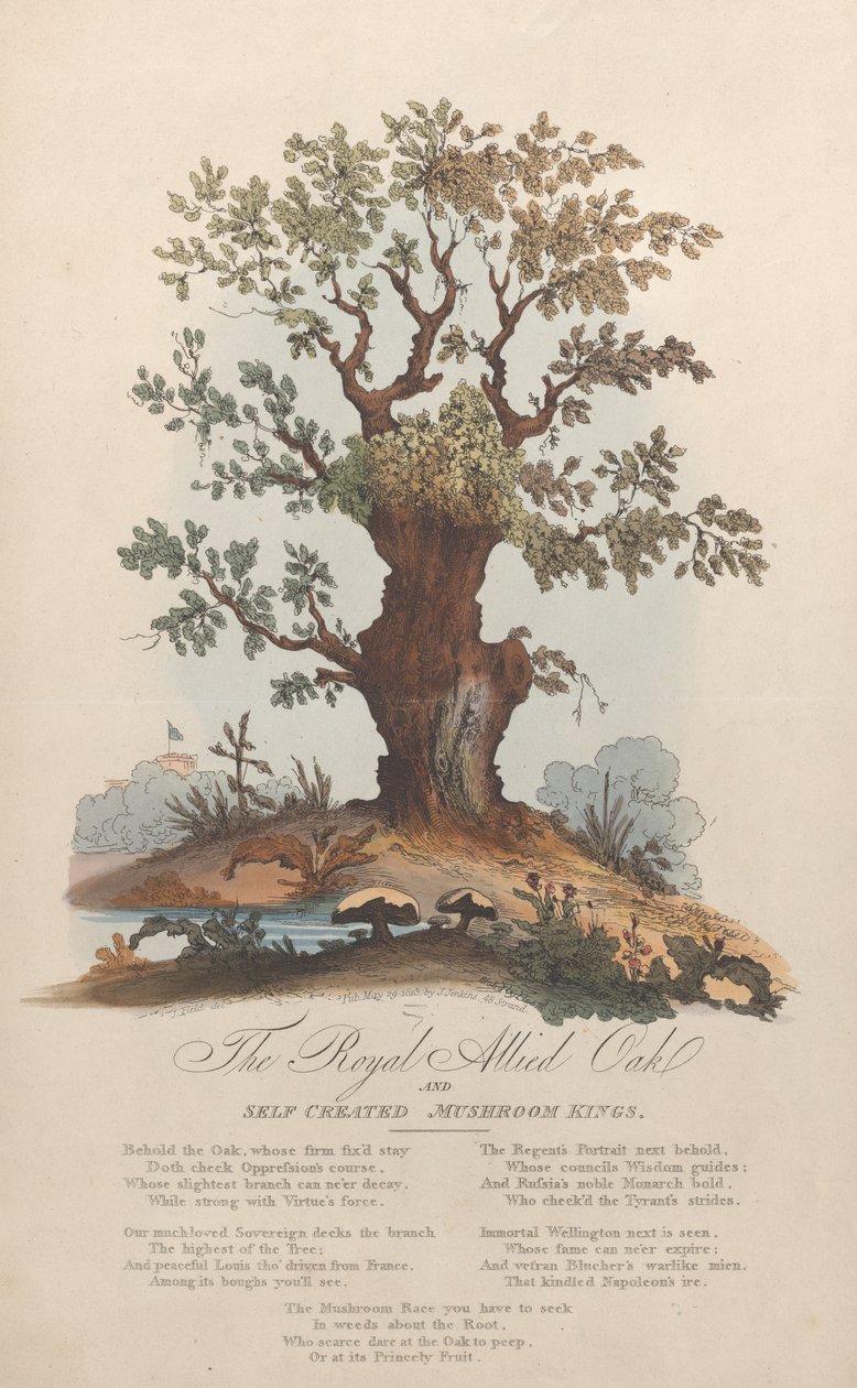 Royal Allied Oak and Self-Created Mushroom Kings, 29. toukokuuta 1815. tekijältä William Heath