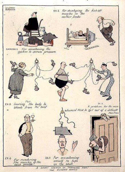 Lyhyt koulutuskurssi Ruggerin noviisille tekijältä William Heath Robinson