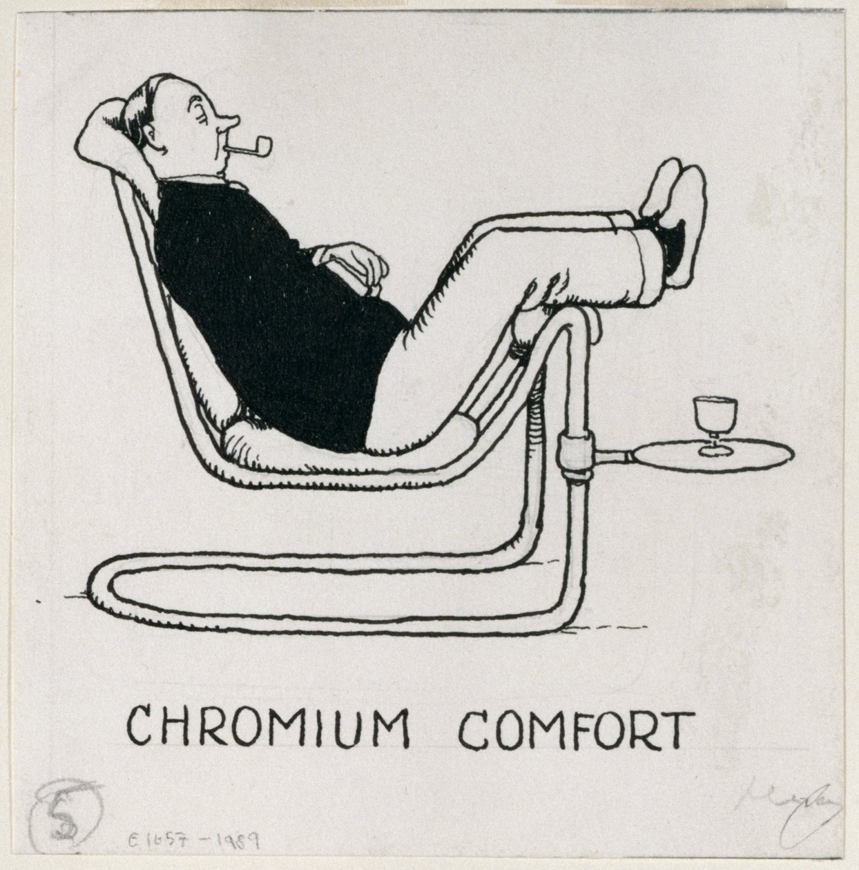 "Chromium Comfort", yksityiskohta "Kuinka asua asunnossa", julkaistu 1936 tekijältä William Heath Robinson