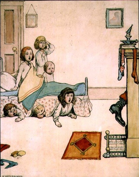 Pettymys tai miksi joulupukki muutti mielensä II, "Uuden ja vanhan lasten jouluvarasto" tekijältä William Heath Robinson