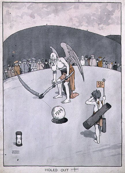 "Holed Out", kuvitus elokuvasta "The Bystander" tekijältä William Heath Robinson