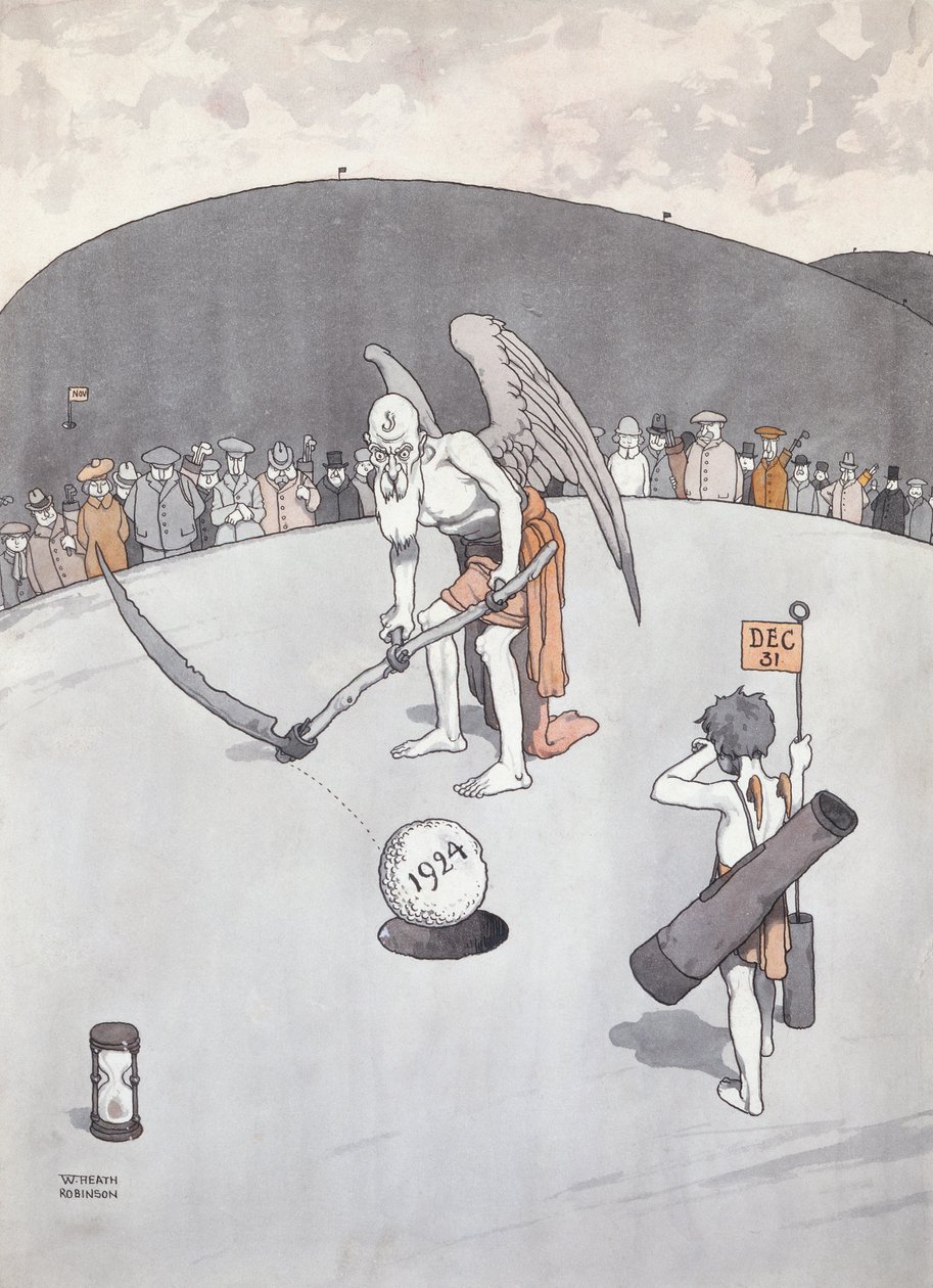 Vanhan reiän poistaminen (kynä ja muste) tekijältä William Heath Robinson