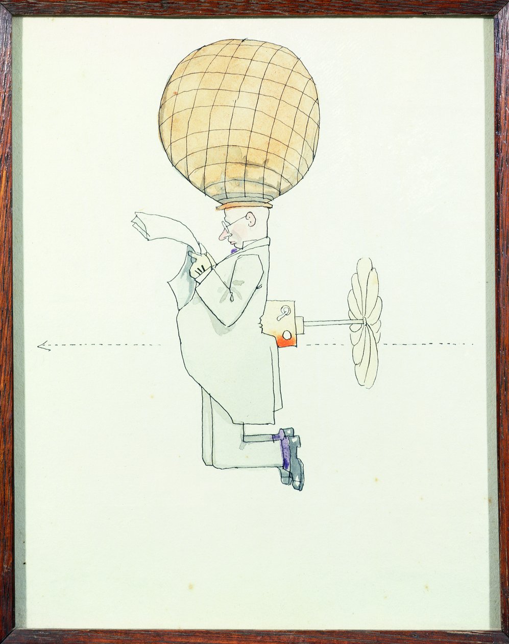 Henkilökohtainen lentomatkajärjestelmä herroille tekijältä William Heath Robinson