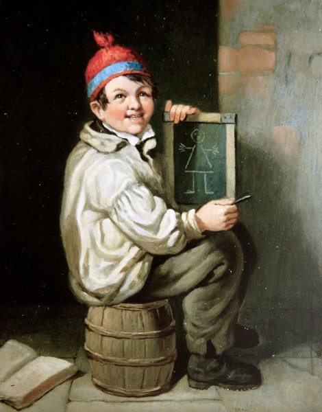 Koulupoika (öljy kankaalle) tekijältä William Hemsley