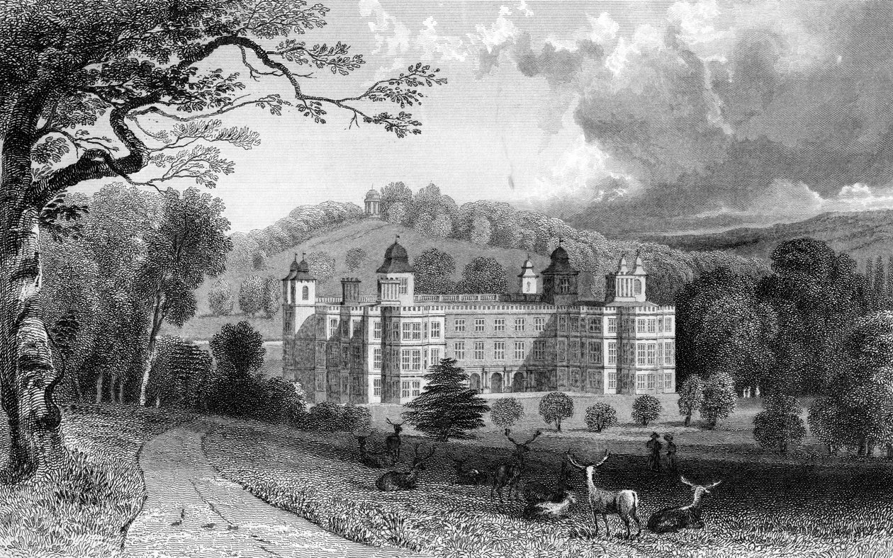 Audley End, Essex, kaiverrus Henry Adlard, 1832 tekijältä William Henry Bartlett