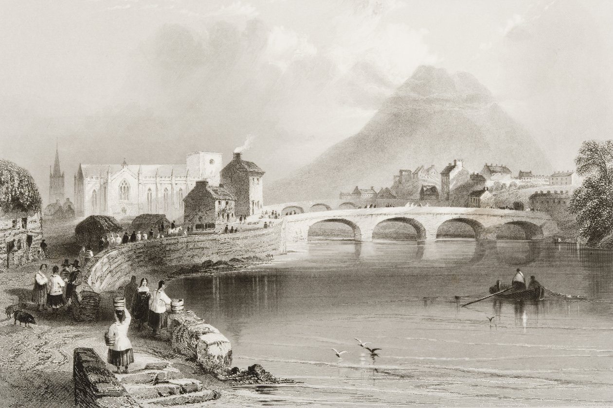 Ballina, Mayon kreivikunta, George Virtuen "Scenery and Antiquities of Ireland", 1860-luku tekijältä William Henry Bartlett