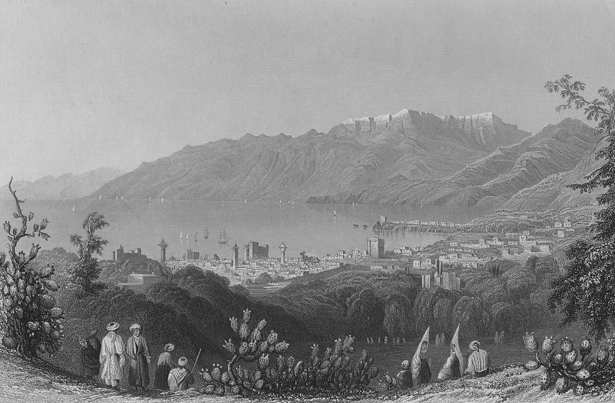 Beirut, muinainen kihlaus, kaiverrettu J.H. Allen tekijältä William Henry Bartlett