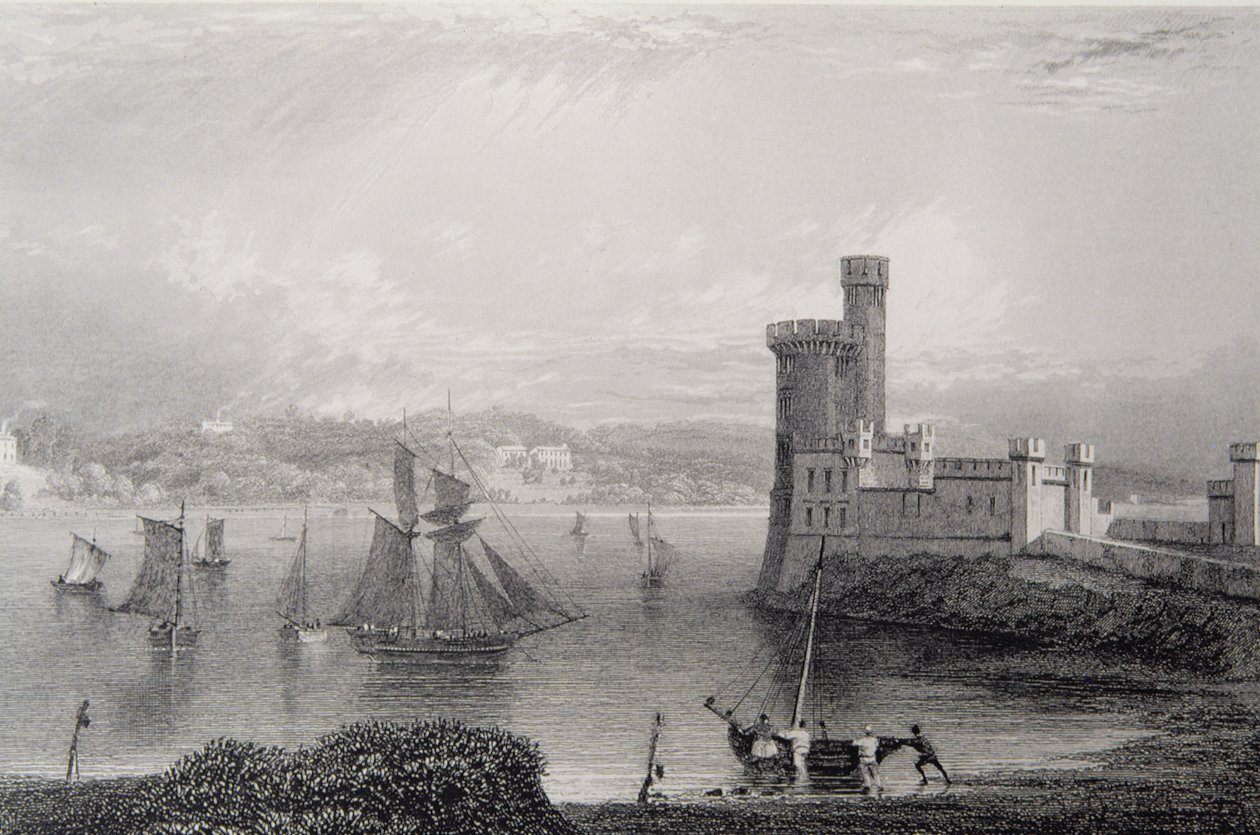 Black Rock Castle, lähellä Corkia, Irlanti, 1830-luku tekijältä William Henry Bartlett