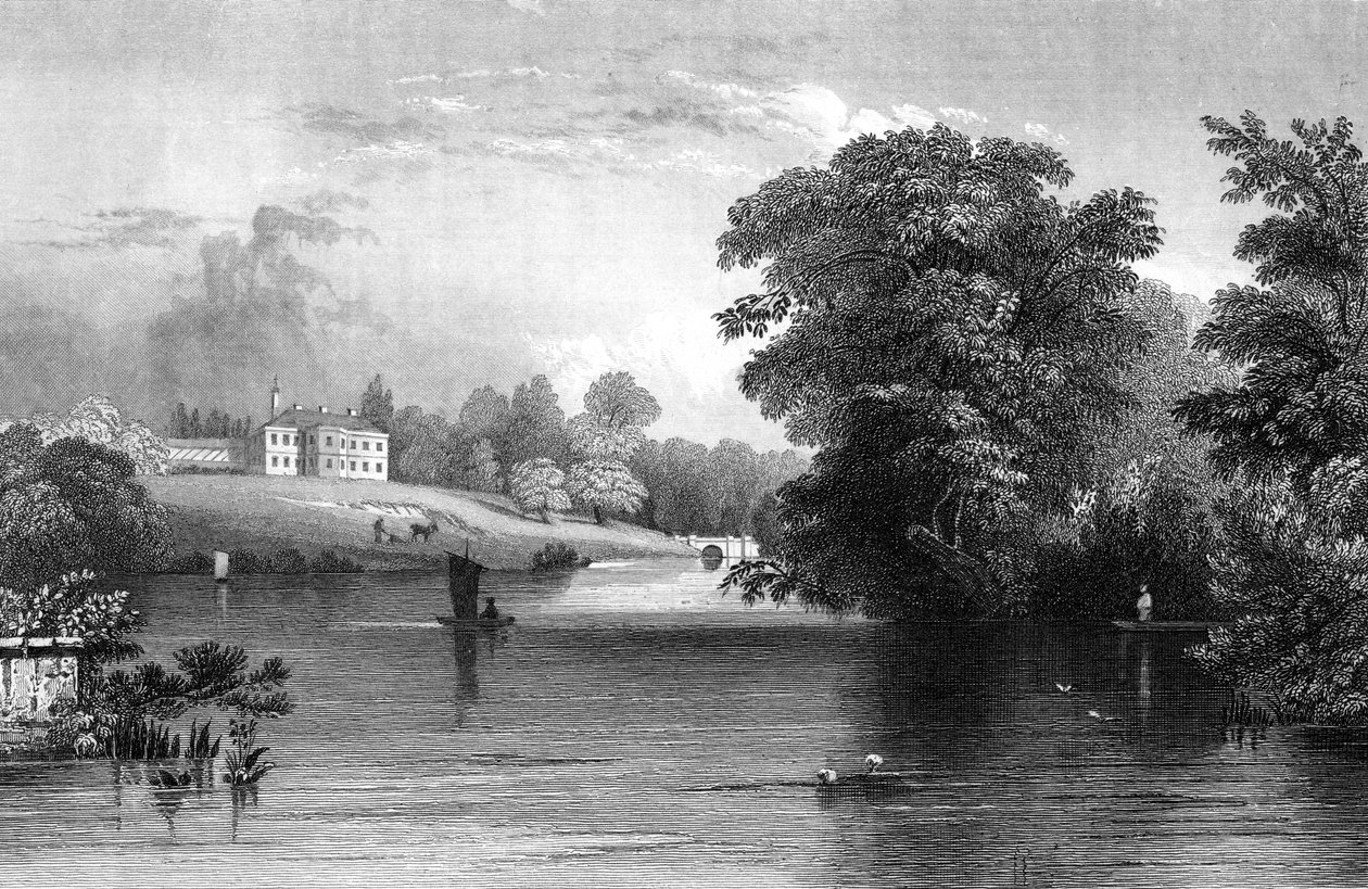 Braxted Lodge, lähellä Withamia, Essex, kaiverrus Henry Wallis, 1832 tekijältä William Henry Bartlett