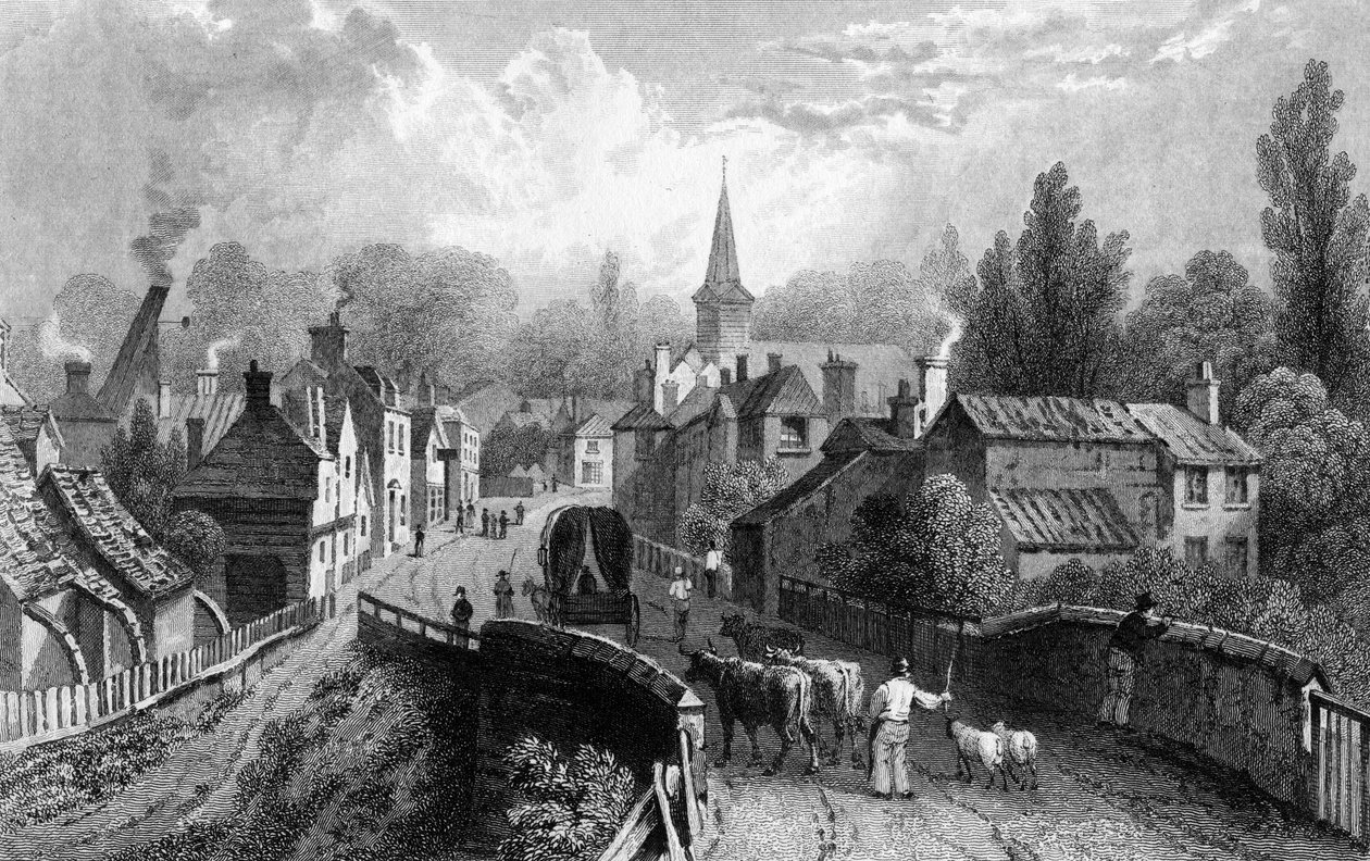 Chipping Ongar, Essex, kaiverrus Henry Adlard, 1832 tekijältä William Henry Bartlett