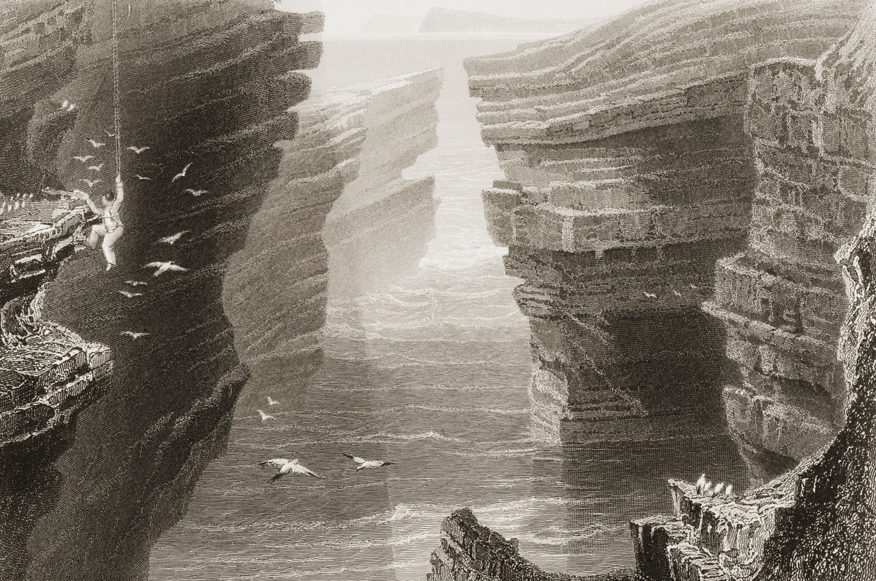 Cove Mal Bayssa, Claren kreivikunnassa, Irlannissa, George Virtuen "Scenery and Antiquities of Ireland", 1860-luku tekijältä William Henry Bartlett