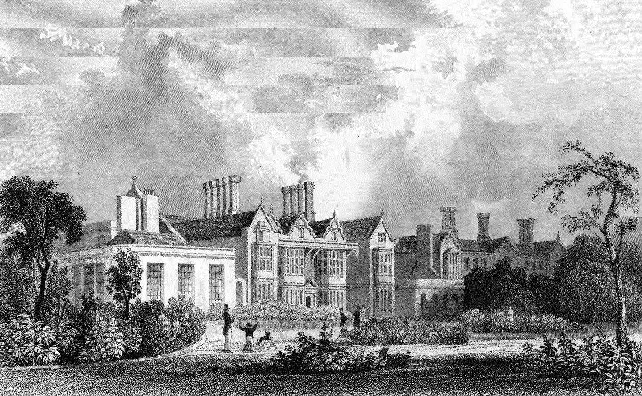 Easton Lodge, lähellä Dunmowia, Essex, kaiverrus Henry Adland, 1832 tekijältä William Henry Bartlett