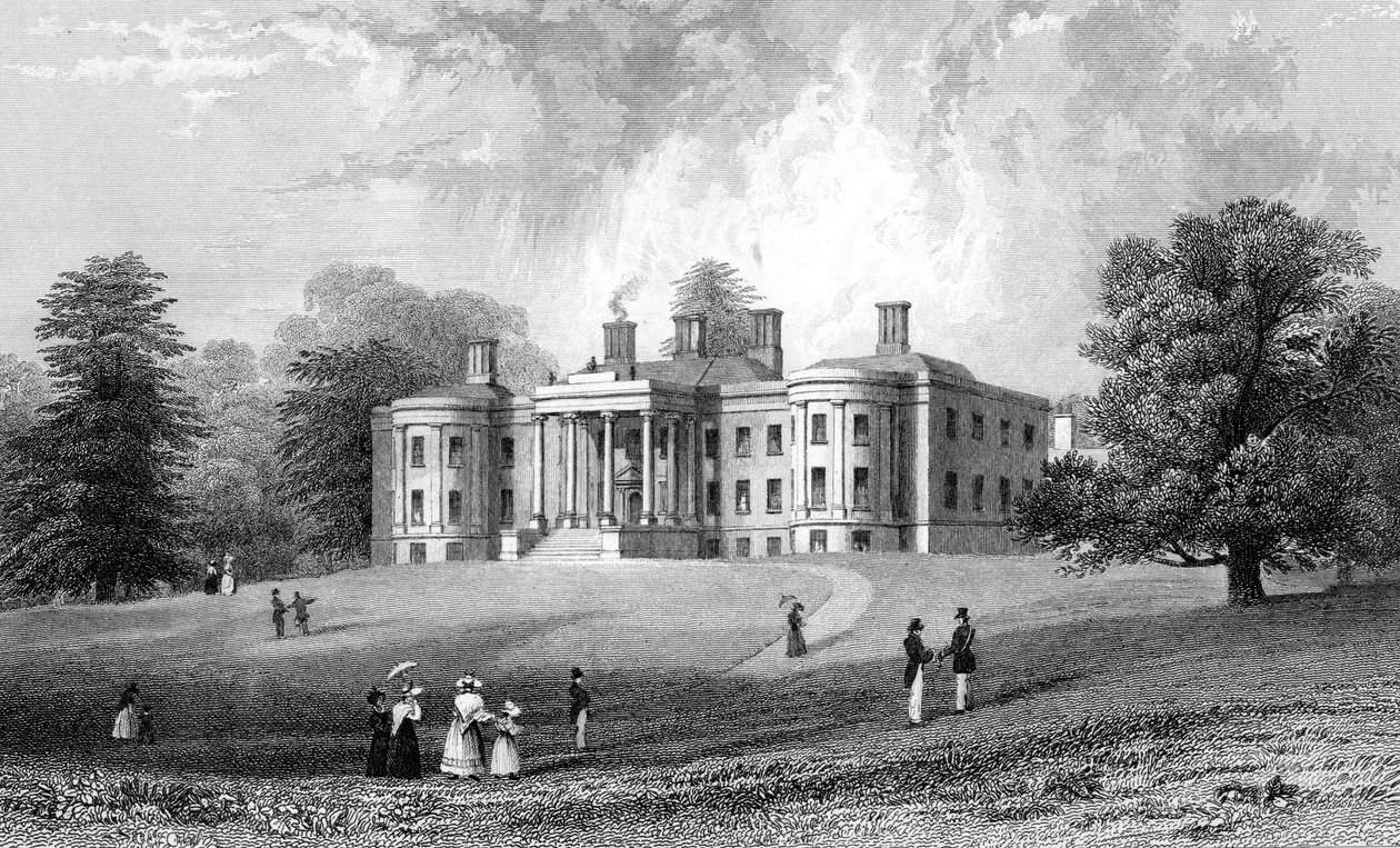Felix Hall, Essex, kaiverrus Henry Adlard, 1833 tekijältä William Henry Bartlett