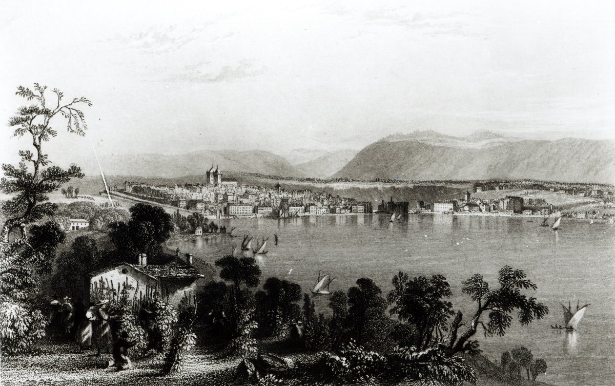 Geneve Colignysta, kaiverrus Robert Wallis tekijältä William Henry Bartlett