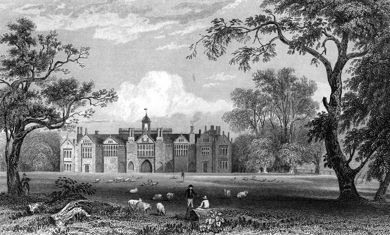 Gosfield Hall, Essex, kaiverrus Robert Sands, 1832 tekijältä William Henry Bartlett