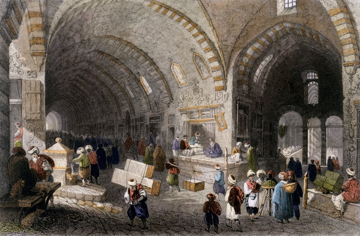 Tchartchin suuri valtatie, 1850 (värillinen akvatintta) tekijältä William Henry Bartlett
