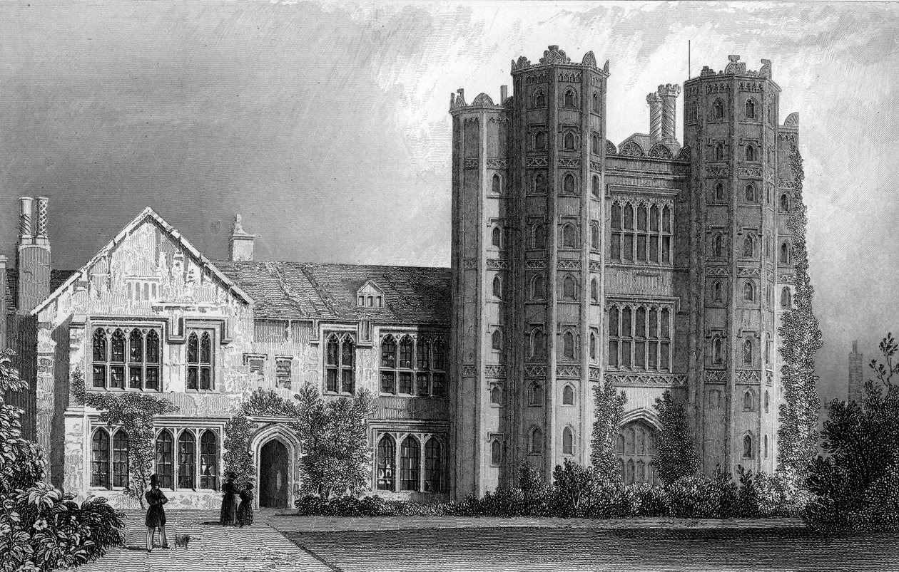 Layer Marney Tower, Essex, inukit ni Henry Wallis, 1832 finn tekijältä William Henry Bartlett