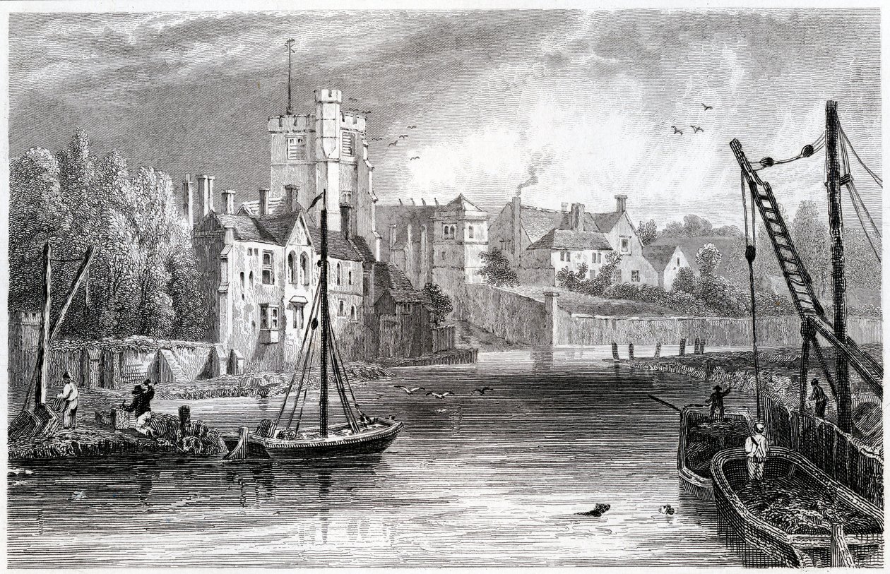 Maidstone vedestä, Kent, 1832 tekijältä William Henry Bartlett