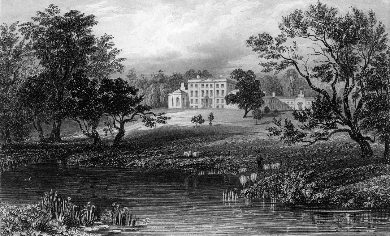 Mistley Hall, Essex, kaiverrus John Carr Armytage, 1832 tekijältä William Henry Bartlett