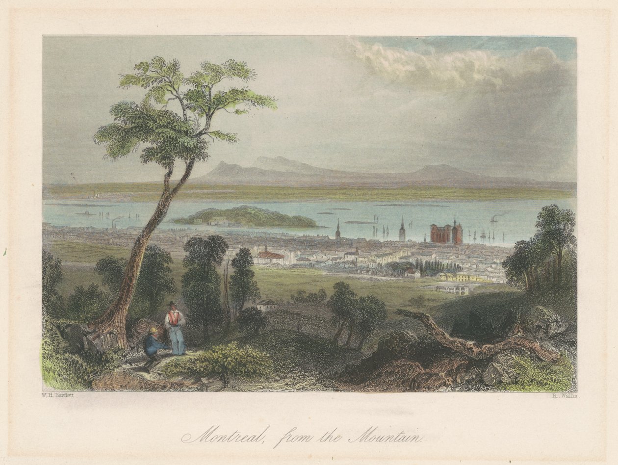 Montreal vuorelta nähtynä tekijältä William Henry Bartlett