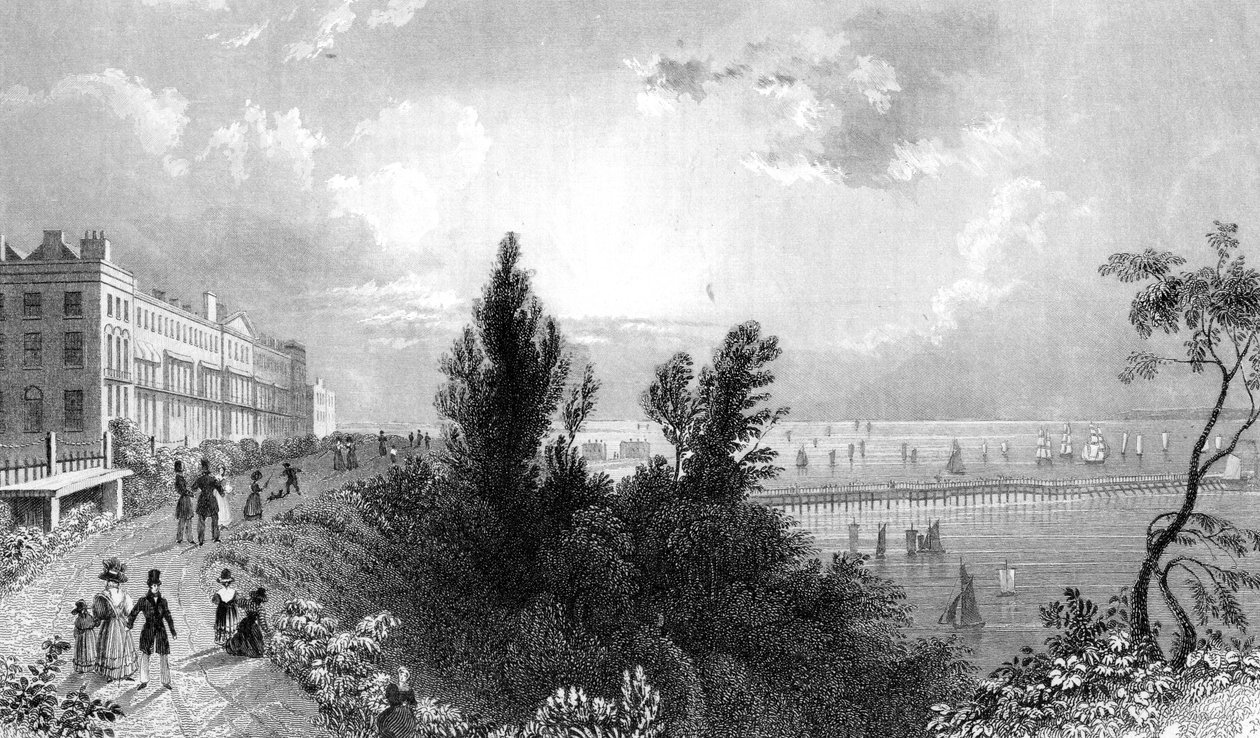 Southend Terrace, Essex, kaiverrus Henry Wallis, 1832 tekijältä William Henry Bartlett